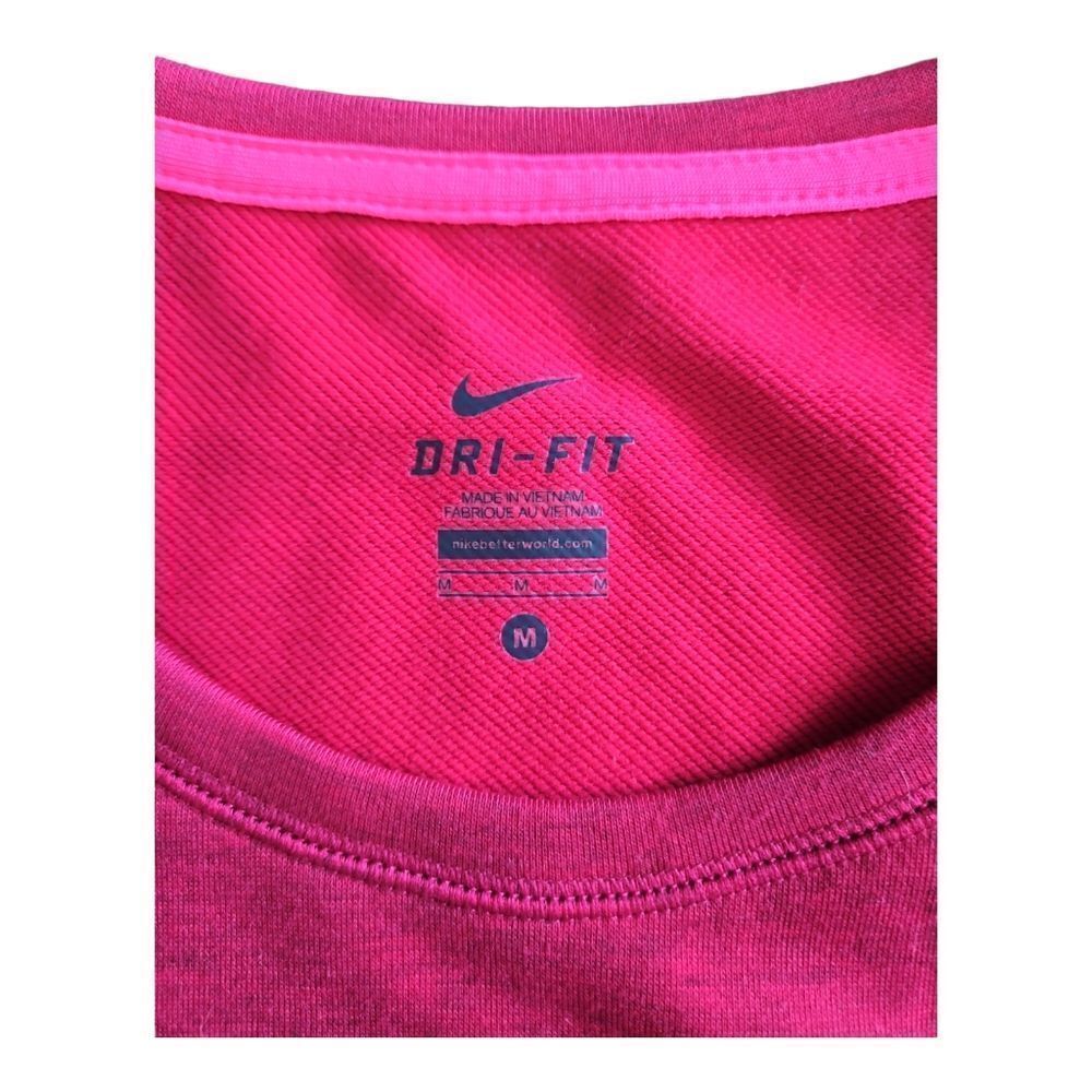 Nike Dri-Fit Dark Pink Swoosh Logo Sweatshirt Size M - Picture 3 of 6